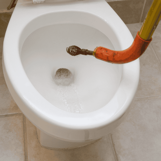 On The Way Plumbing uses snake augers to clean out clogged drains